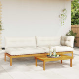3 Piece Garden Pallet Sofa Units Solid Acacia Wood