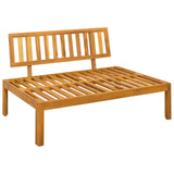 3 Piece Garden Pallet Sofa Units Solid Acacia Wood - Low Angle