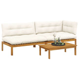 3 Piece Garden Pallet Sofa Units Solid Acacia Wood