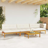 4 Piece Garden Pallet Sofa Units Solid Acacia Wood Natural - Top-Down View