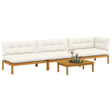 4 Piece Garden Pallet Sofa Units Solid Acacia Wood Natural - Side View