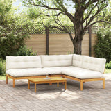 4 Piece Garden Pallet Sofa Units Solid Acacia Wood Natural