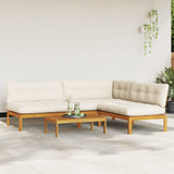 4 Piece Garden Pallet Sofa Units Solid Acacia Wood Natural