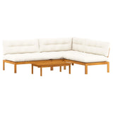 4 Piece Garden Pallet Sofa Units Solid Acacia Wood Natural