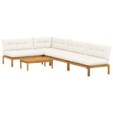 5 Piece Garden Pallet Sofa Units Solid Acacia Wood Natural