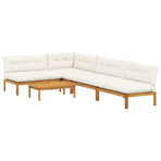 5 Piece Garden Pallet Sofa Units Solid Acacia Wood Natural