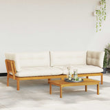 Garden Pallet Sofa Units 2 Piece Natural and Cream White - Side View