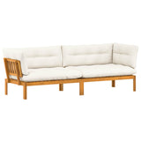 Garden Pallet Sofa Units 2 Piece Natural and Cream White