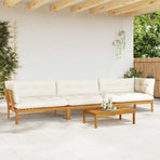 4 Piece Garden Pallet Sofa Units Solid Acacia Wood Natural