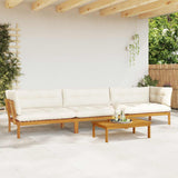 4 Piece Garden Pallet Sofa Units Solid Acacia Wood Natural - Top-Down View