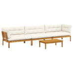 4 Piece Garden Pallet Sofa Units Solid Acacia Wood Natural