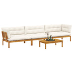 4 Piece Garden Pallet Sofa Units Solid Acacia Wood Natural