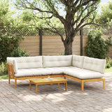 4 Piece Garden Pallet Sofa Units Solid Acacia Wood Natural