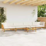 5 Piece Garden Pallet Sofa Units Solid Acacia Wood Natural - Top-Down View