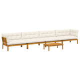 5 Piece Garden Pallet Sofa Units Solid Acacia Wood Natural