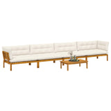 5 Piece Garden Pallet Sofa Units Solid Acacia Wood Natural
