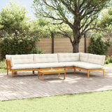 5 Piece Garden Pallet Sofa Units Solid Acacia Wood Natural