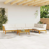 5 Piece Garden Pallet Sofa Units Solid Acacia Wood Natural - Top-Down View