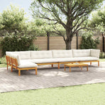 6 Piece Garden Pallet Sofa Units Solid Acacia Wood Natural