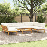 6 Piece Garden Pallet Sofa Units Solid Acacia Wood Natural