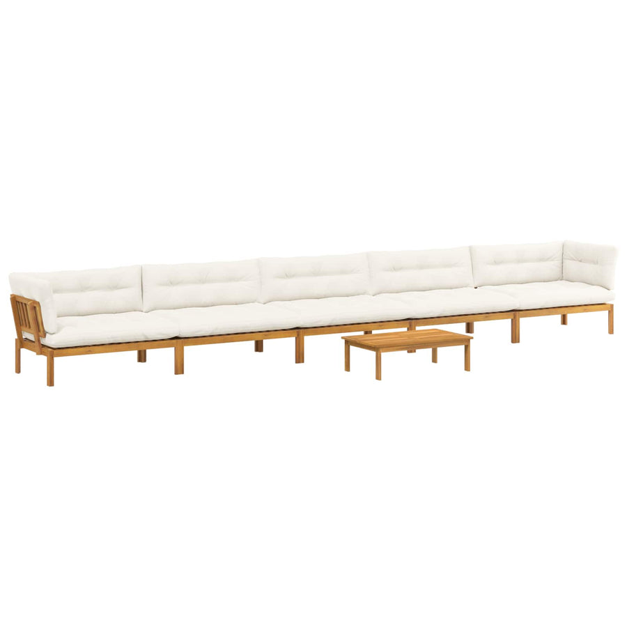6 Piece Garden Pallet Sofa Units Solid Acacia Wood Natural