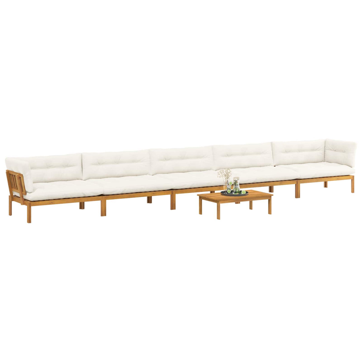 6 Piece Garden Pallet Sofa Units Solid Acacia Wood Natural