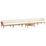 6 Piece Garden Pallet Sofa Units Solid Acacia Wood Natural