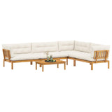 5 Piece Garden Pallet Sofa Units Solid Acacia Wood Natural - Side View