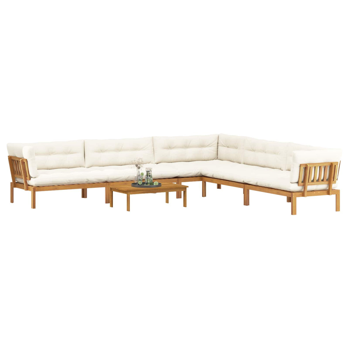 6 Piece Garden Pallet Sofa Units Solid Acacia Wood Natural