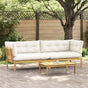 Garden Pallet Sofa Units 2 Piece Light Brown and Cream White