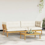 Garden Pallet Sofa Units 2 Piece Light Brown and Cream White
