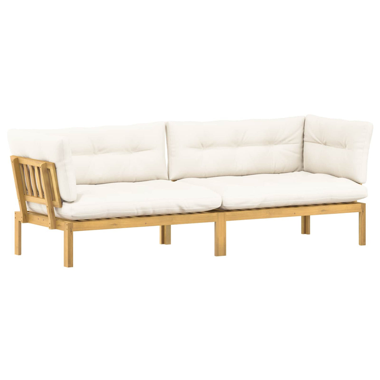 Garden Pallet Sofa Units 2 Piece Light Brown and Cream White