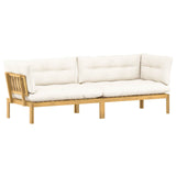 Garden Pallet Sofa Units 2 Piece Light Brown and Cream White