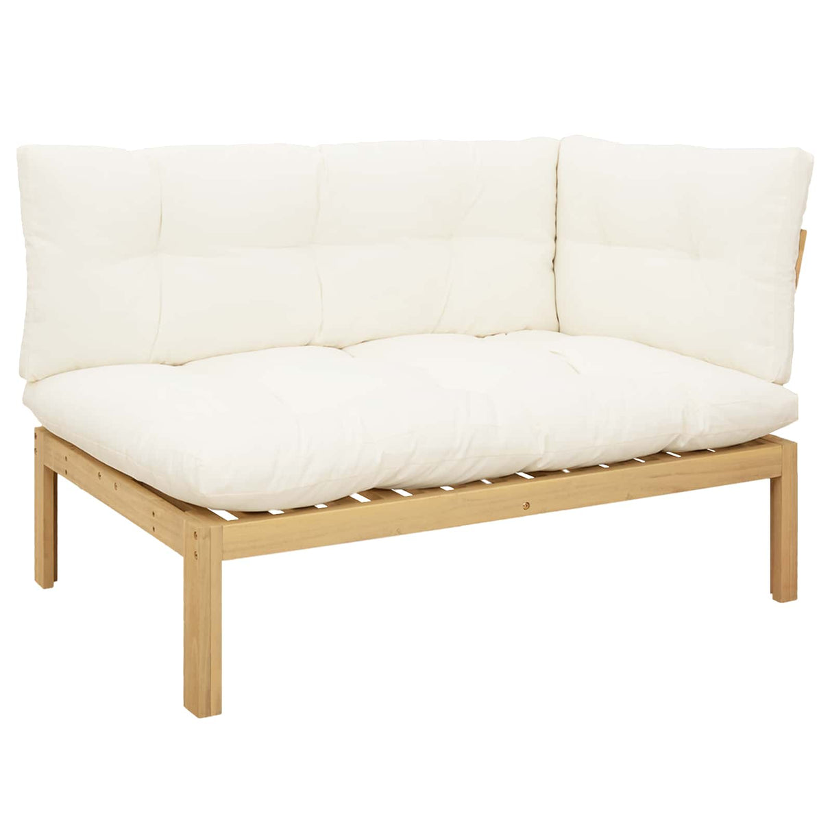 Garden Pallet Sofa Units 2 Piece Light Brown and Cream White