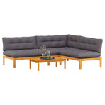 4 Piece Garden Pallet Sofa Units Solid Acacia Wood Natural