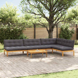 5 Piece Garden Pallet Sofa Units Solid Acacia Wood Natural