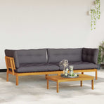 Garden Pallet Sofa Units 2 pcs Solid Acacia Wood