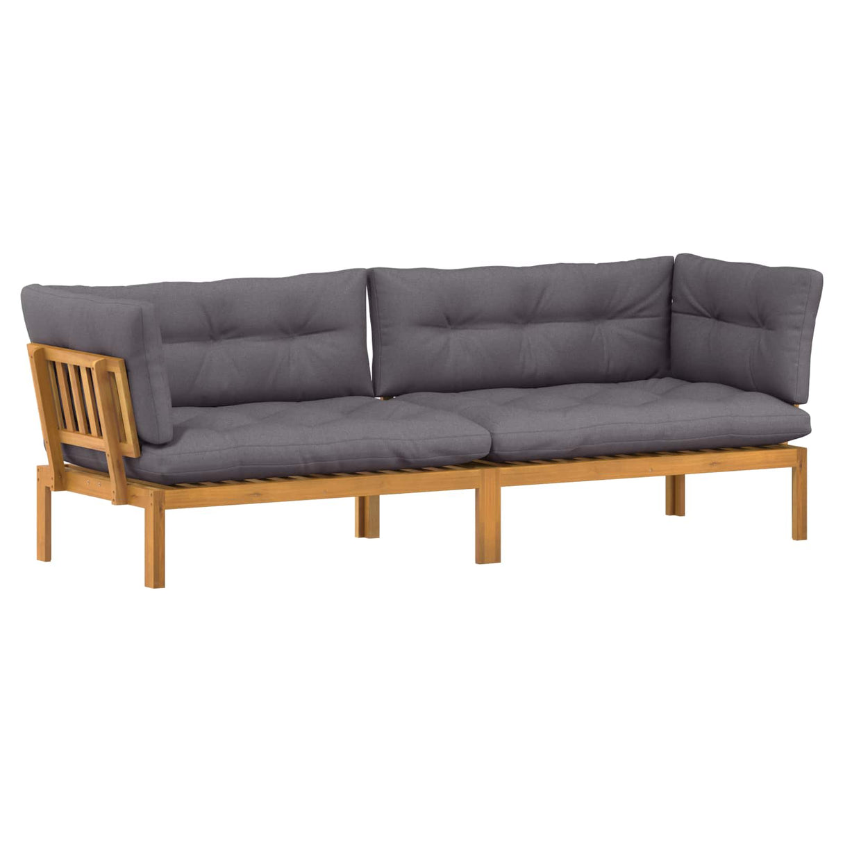 Garden Pallet Sofa Units 2 Piece Natural and Dark Grey