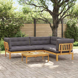 4 Piece Garden Pallet Sofa Units Solid Acacia Wood Natural