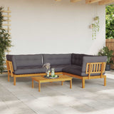4 Piece Garden Pallet Sofa Units Solid Acacia Wood Natural