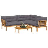 4 Piece Garden Pallet Sofa Units Solid Acacia Wood Natural