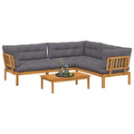 4 Piece Garden Pallet Sofa Units Solid Acacia Wood Natural