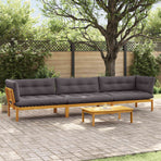 Garden Pallet Sofa Units 4 pcs Solid Acacia Wood Natural