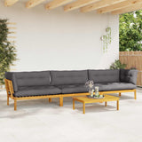 4 Piece Garden Pallet Sofa Units Solid Acacia Wood Natural