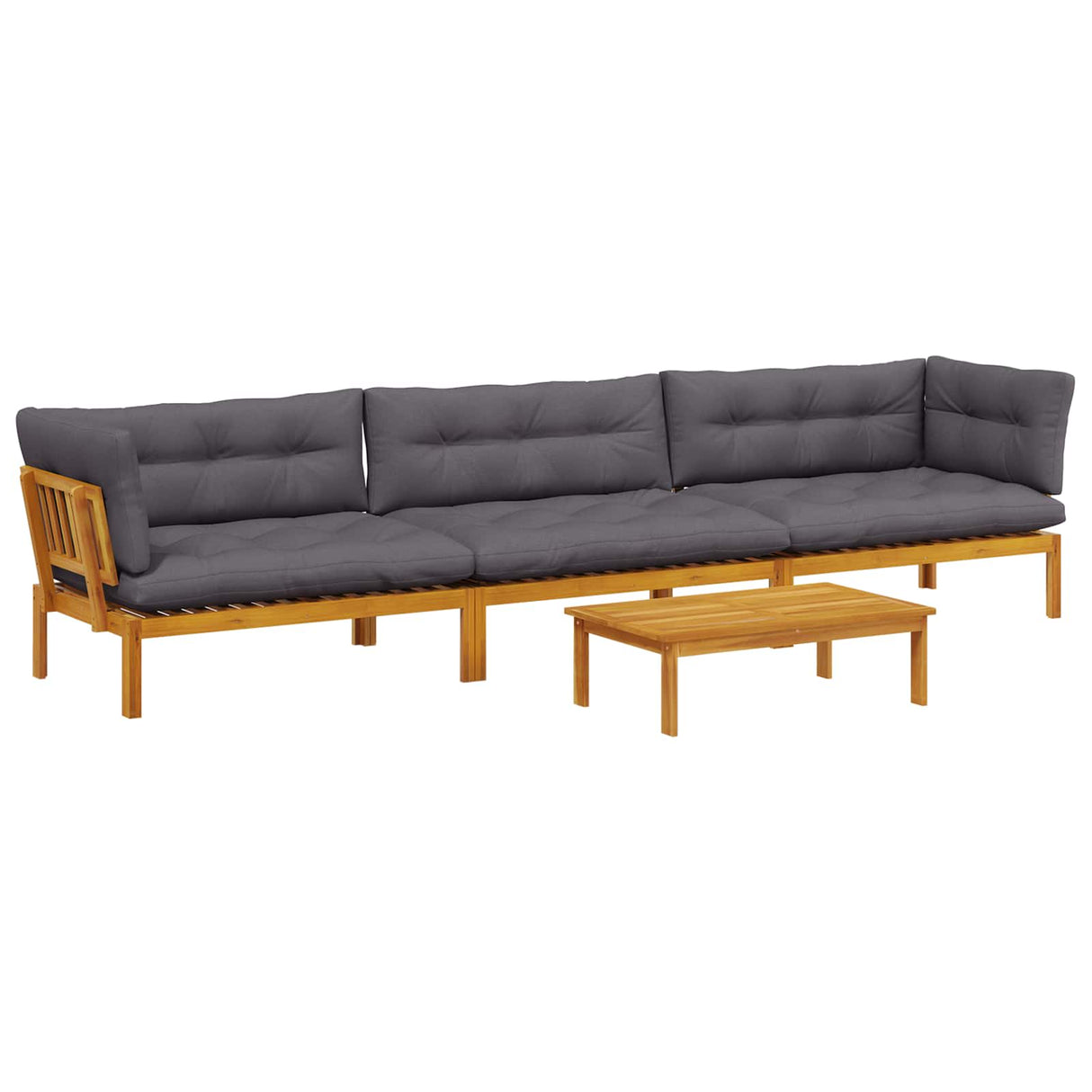 4 Piece Garden Pallet Sofa Units Solid Acacia Wood Natural