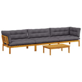 4 Piece Garden Pallet Sofa Units Solid Acacia Wood Natural