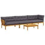 Garden Pallet Sofa Units 4 pcs Solid Acacia Wood Natural