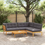 Garden Pallet Sofa Units 4 pcs Solid Acacia Wood Natural