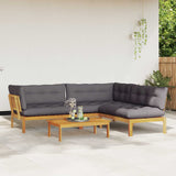 4 Piece Garden Pallet Sofa Units Solid Acacia Wood Natural - Top-Down View