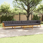 Garden Pallet Sofa Units 5 pcs Solid Acacia Wood Natural